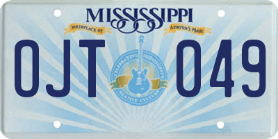 MS license plate OJT049