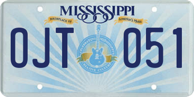 MS license plate OJT051