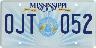 MS license plate OJT052