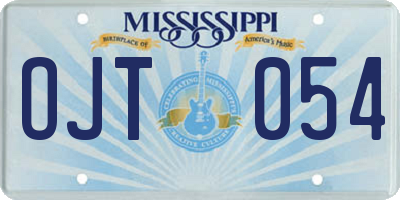 MS license plate OJT054