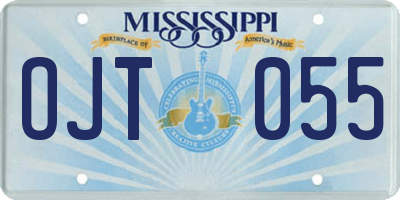 MS license plate OJT055