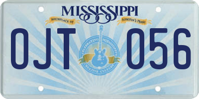 MS license plate OJT056