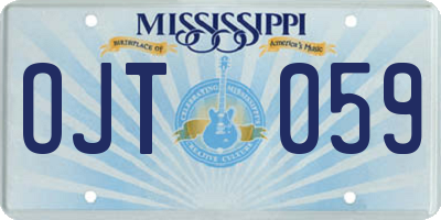 MS license plate OJT059