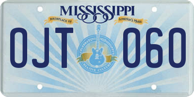 MS license plate OJT060