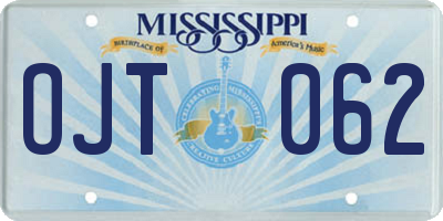 MS license plate OJT062