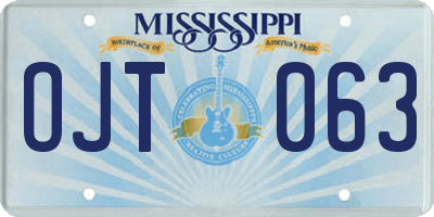 MS license plate OJT063