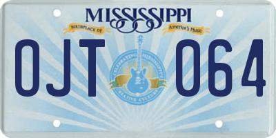 MS license plate OJT064