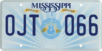 MS license plate OJT066