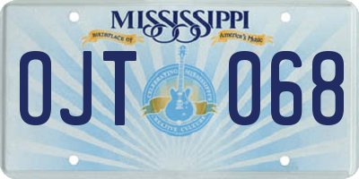 MS license plate OJT068