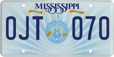 MS license plate OJT070