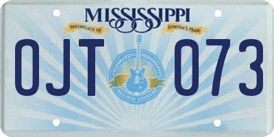 MS license plate OJT073