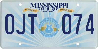 MS license plate OJT074