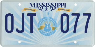 MS license plate OJT077
