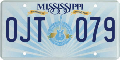 MS license plate OJT079