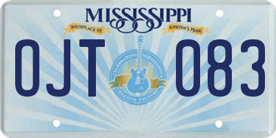 MS license plate OJT083