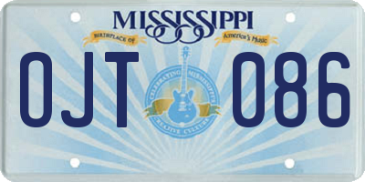 MS license plate OJT086