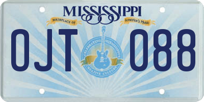 MS license plate OJT088