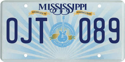 MS license plate OJT089