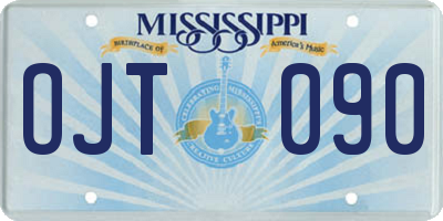 MS license plate OJT090