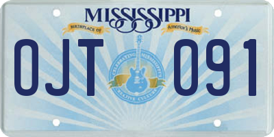 MS license plate OJT091