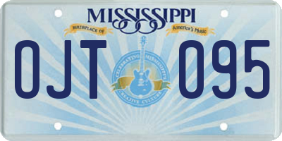 MS license plate OJT095