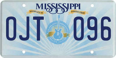 MS license plate OJT096