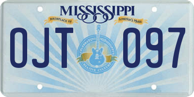 MS license plate OJT097