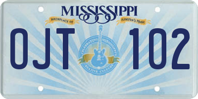 MS license plate OJT102