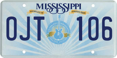 MS license plate OJT106