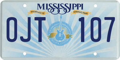 MS license plate OJT107