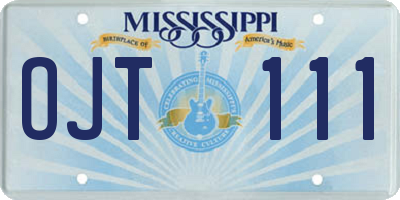 MS license plate OJT111
