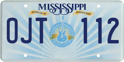 MS license plate OJT112