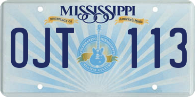 MS license plate OJT113