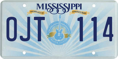 MS license plate OJT114