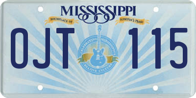 MS license plate OJT115