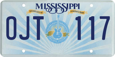 MS license plate OJT117