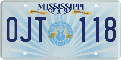MS license plate OJT118
