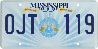 MS license plate OJT119