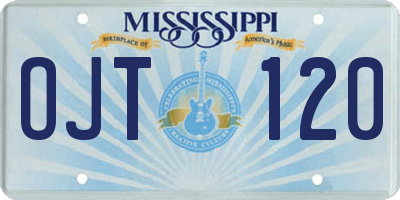 MS license plate OJT120