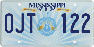 MS license plate OJT122