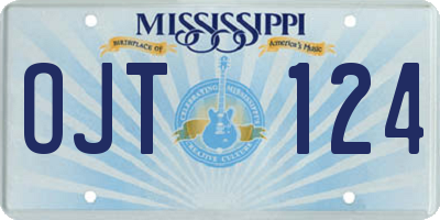 MS license plate OJT124