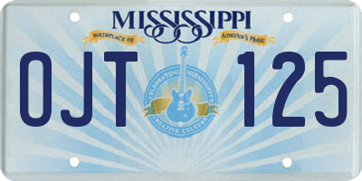 MS license plate OJT125