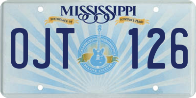 MS license plate OJT126
