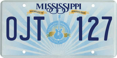 MS license plate OJT127
