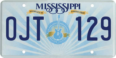 MS license plate OJT129