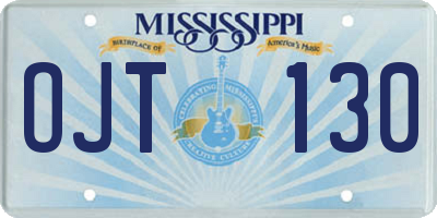 MS license plate OJT130