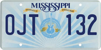 MS license plate OJT132