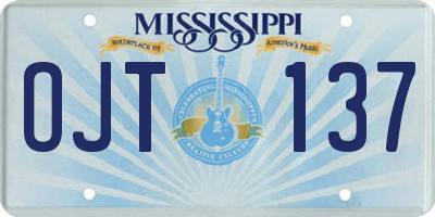 MS license plate OJT137