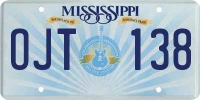 MS license plate OJT138
