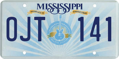 MS license plate OJT141